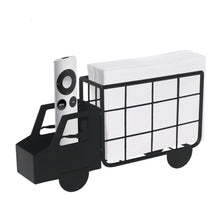 Load image into Gallery viewer, Steti Napkin Holder countertop for Kitchen, Office, Living Room and Bathroom; Modern Decorative Desktop Mail Organizer, Remote Control and Accessories Caddy in Fancy Truck Design, Matte Black