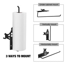 Load image into Gallery viewer, Steti Kitchen Paper Towel Holder Wall Mount, Black No Drilling Paper Towel Holder Under Cabinet; Unique, Modern, Fun, Adhesive Paper Roll Holder for Bathroom, Perfect Tear; Vertically or Horizontally
