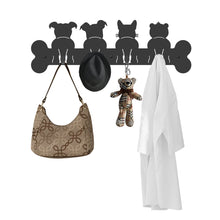 Load image into Gallery viewer, Steti Wall-Mounted Coat Rack, Bathroom towel Hook, Entryway Key Holder, Hat Rack with 4 Durable Hooks, Gifts for Dog Lovers, Decorative Kitchen Hanger, Cute Designed Matte Finish Antirust Metal, Black