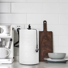 Load image into Gallery viewer, Steti Paper Towel Holder Stand Countertop, Easy to Tear Single-handedly Paper Roll Dispenser, for Kitchen or Bathroom, Fits All Roll Sizes, Sturdy, Heavy Duty, Metal Unique Boat Design, Black