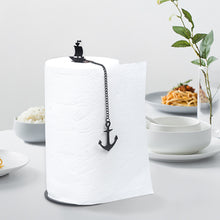 Load image into Gallery viewer, Steti Paper Towel Holder Stand Countertop, Easy to Tear Single-handedly Paper Roll Dispenser, for Kitchen or Bathroom, Fits All Roll Sizes, Sturdy, Heavy Duty, Metal Unique Boat Design, Black