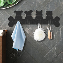 Load image into Gallery viewer, Steti Wall-Mounted Coat Rack, Bathroom towel Hook, Entryway Key Holder, Hat Rack with 4 Durable Hooks, Gifts for Dog Lovers, Decorative Kitchen Hanger, Cute Designed Matte Finish Antirust Metal, Black