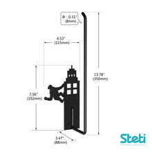 Load image into Gallery viewer, Steti Kitchen Paper Towel Holder Wall Mount, Black No Drilling Paper Towel Holder Under Cabinet; Unique, Modern, Fun, Adhesive Paper Roll Holder for Bathroom, Perfect Tear; Vertically or Horizontally