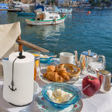 Load image into Gallery viewer, Steti Paper Towel Holder Stand Countertop, Easy to Tear Single-handedly Paper Roll Dispenser, for Kitchen or Bathroom, Fits All Roll Sizes, Sturdy, Heavy Duty, Metal Unique Boat Design, Black