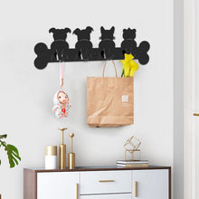 Load image into Gallery viewer, Steti Wall-Mounted Coat Rack, Bathroom towel Hook, Entryway Key Holder, Hat Rack with 4 Durable Hooks, Gifts for Dog Lovers, Decorative Kitchen Hanger, Cute Designed Matte Finish Antirust Metal, Black