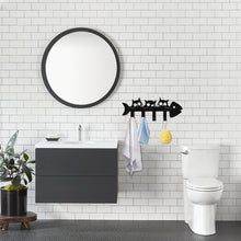 Load image into Gallery viewer, Steti Wall Mounted Cat Coat Rack, Modern 16 Inch Towel rack with 4 Durable Hooks for Bathroom Wall, Decorative Key and Dog Leash Holder, Sturdy Kitchen Utensils Hangers, Matte Black