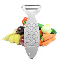 Load image into Gallery viewer, Steti Stainless Steel Ultra Sharp Fruit Peeler, Vegetable Peeler, Non-Slip, Easy to Clean Kitchen Gadget, Swivel Cute Fish Design