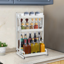 Load image into Gallery viewer, Steti Foldable 3-Tier Spice Rack, Cosmetic Shelves, Office Organizer, White
