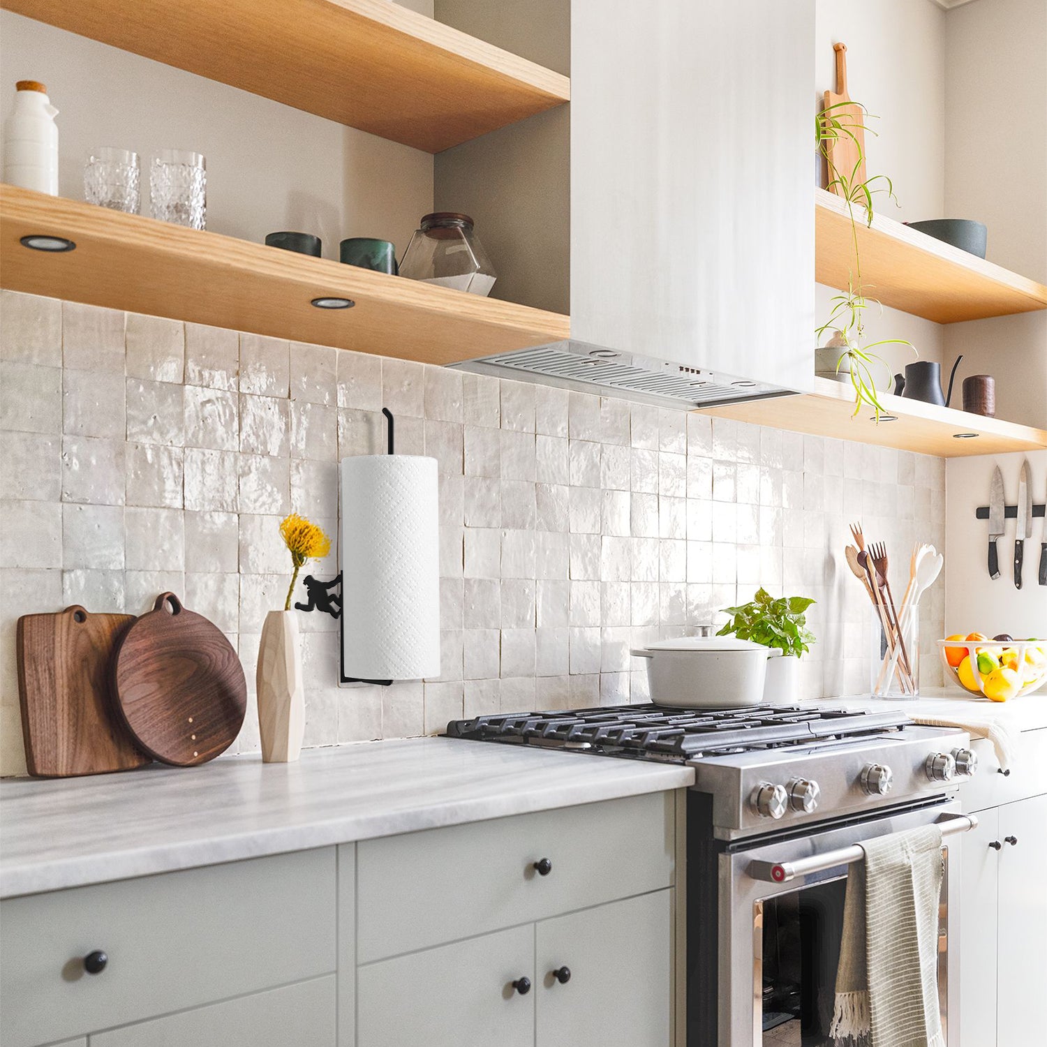 Paper Towel Dispenser Holder Roll Wall Mounted Countertop Under Cabinet  Kitchen