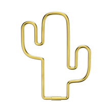 Load image into Gallery viewer, Steti Brass Keychain, Gold Keyring, Cactus
