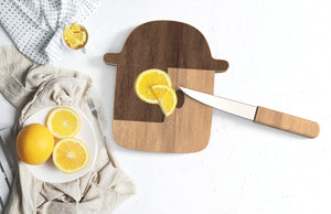 Steti Bamboo Cutting Board with Knife, Cheese Board for Party, Leisure Time; Funny Pinocchio Design