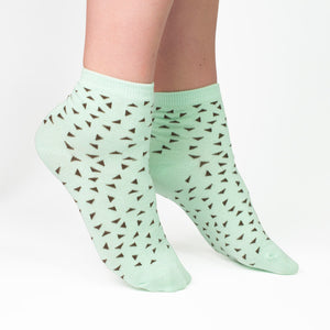 Steti Unisex Socks, Mint and White, Fancy Ice Cream Design, Perfect Gift for Men and Women