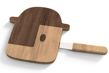 Load image into Gallery viewer, Steti Bamboo Cutting Board with Knife, Cheese Board for Party, Leisure Time; Funny Pinocchio Design
