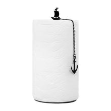 Load image into Gallery viewer, Steti Paper Towel Holder Stand Countertop, Easy to Tear Single-handedly Paper Roll Dispenser, for Kitchen or Bathroom, Fits All Roll Sizes, Sturdy, Heavy Duty, Metal Unique Boat Design, Black
