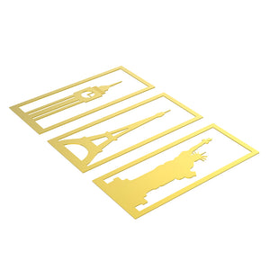 Steti Brass Bookmarks, Unique City Skyline Designs