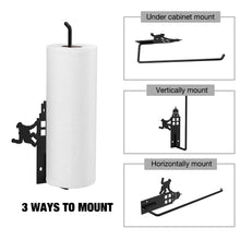 Load image into Gallery viewer, Steti Kitchen Paper Towel Holder Wall Mount, Black No Drilling Paper Towel Holder Under Cabinet; Unique, Modern, Fun, Adhesive Paper Roll Holder for Bathroom, Perfect Tear; Vertically or Horizontally
