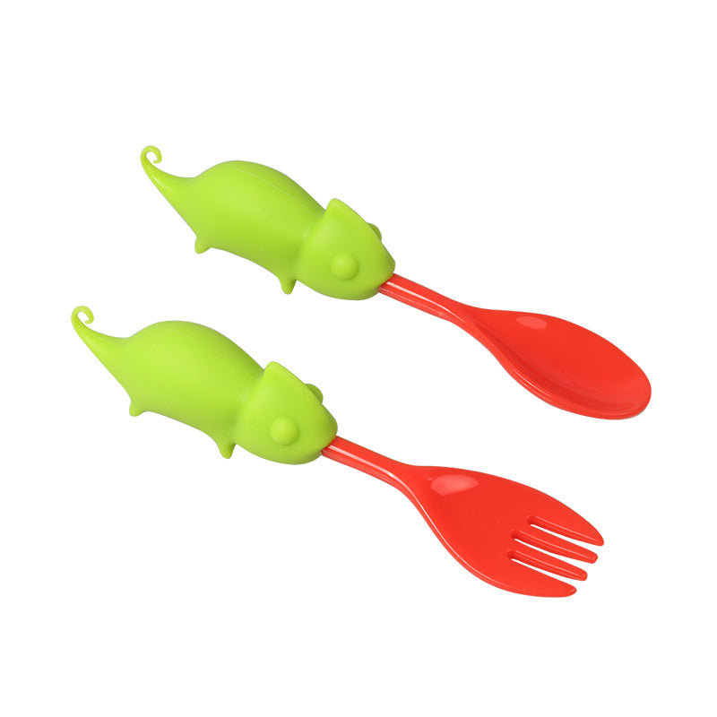 Steti Silicone Kids Cutlery Set, Lizard, FDA Tested