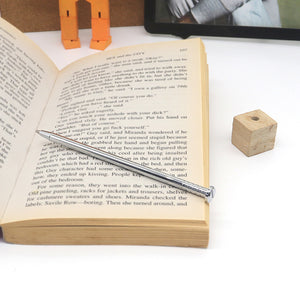 Steti Brass Ballpoint Pen, Silver Color, Nail