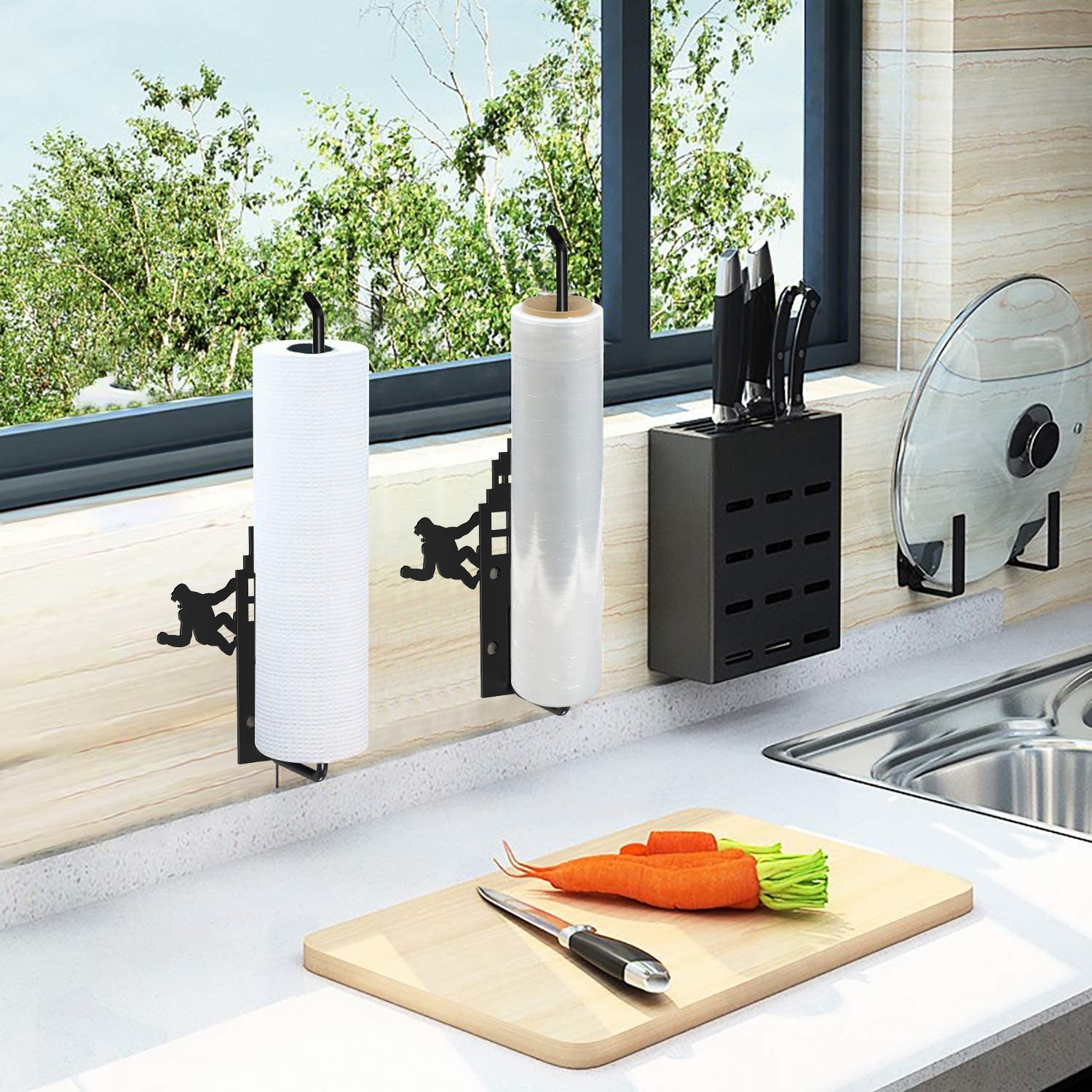 Paper Towel Holder Wall Mount Under Cabinet Kitchen Counter