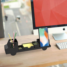 Load image into Gallery viewer, Steti Metal Desk Organizer and Office Accessories Caddy, with Pen Holder, Phone Stand, Sticky Note Tray, Paperclip Storage; Desktop Organization for Cubicle or Home Office, Unique Truck Design, Matte Black
