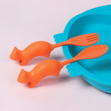 Load image into Gallery viewer, Steti Innovative Silicone Kids Cutlery, Squirrel Design, FDA Tested
