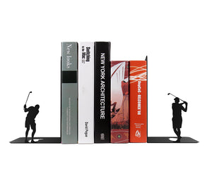 Steti Bookends, Laser Cut Sturdy Metal, in Pair, Features Different Sports, Black